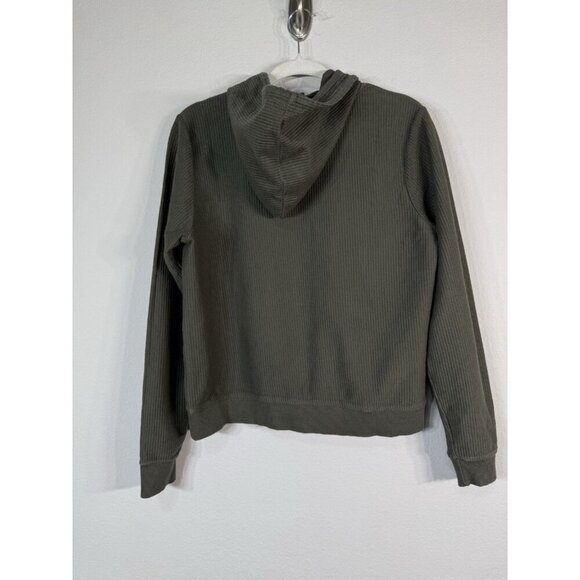 Threads 4 Thought Women’s Green Olive Ribbed Pullover Hoodie Size L Organic - Picture 6 of 9